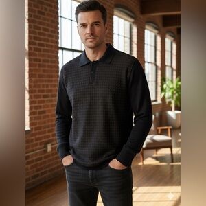 Montagut Paris Long Sleeve Polo Shirt Made In France Men’s Sz EU 52 (PTP 19”-?!)